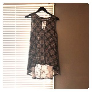 Grey Mandala High Low Tank Top